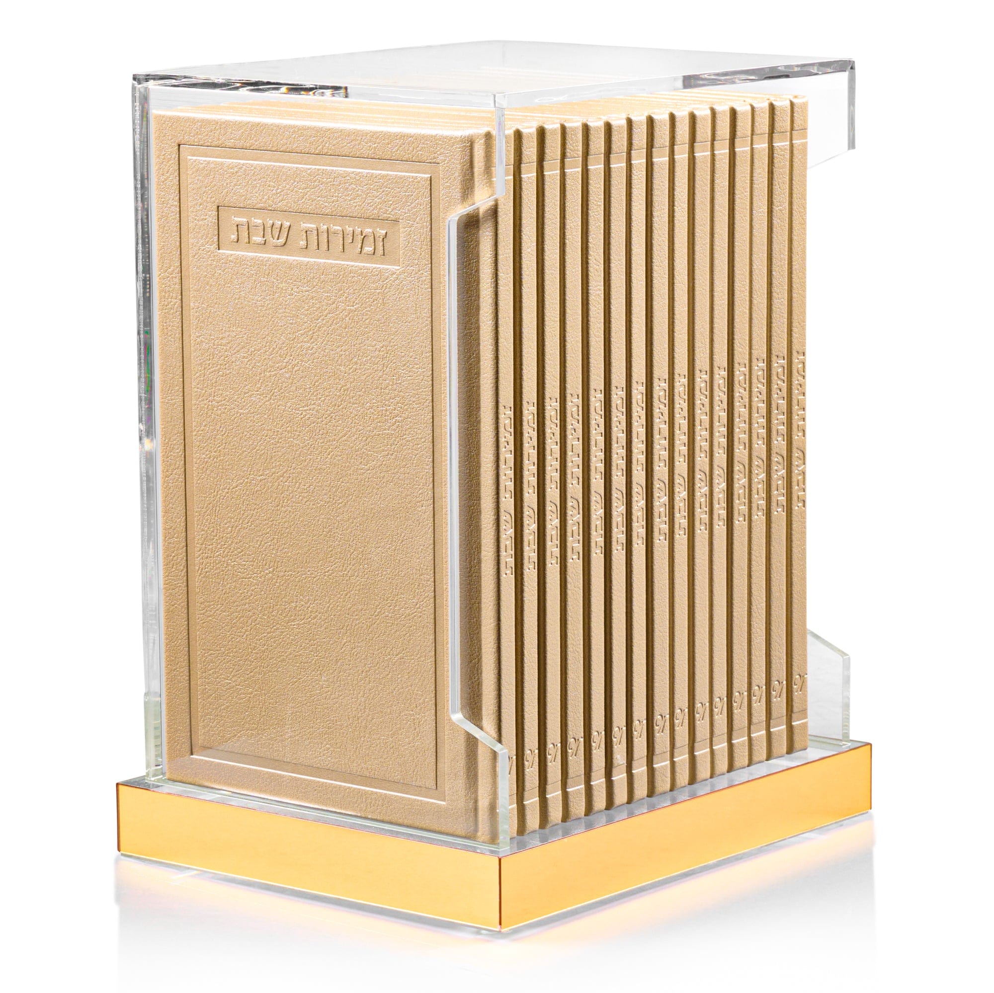 Tall Hardcover Leather & Lucite Bencher Set (Set of 14) | Judaica Square Lakewood