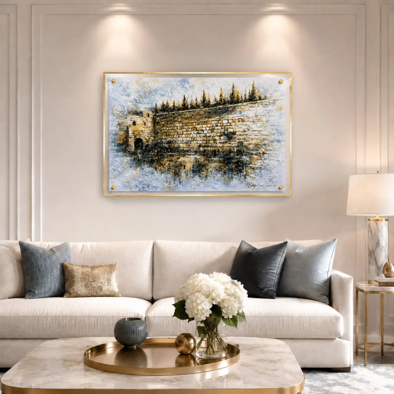 Teal Kosel by Batya — metallic detailing across the brushwork