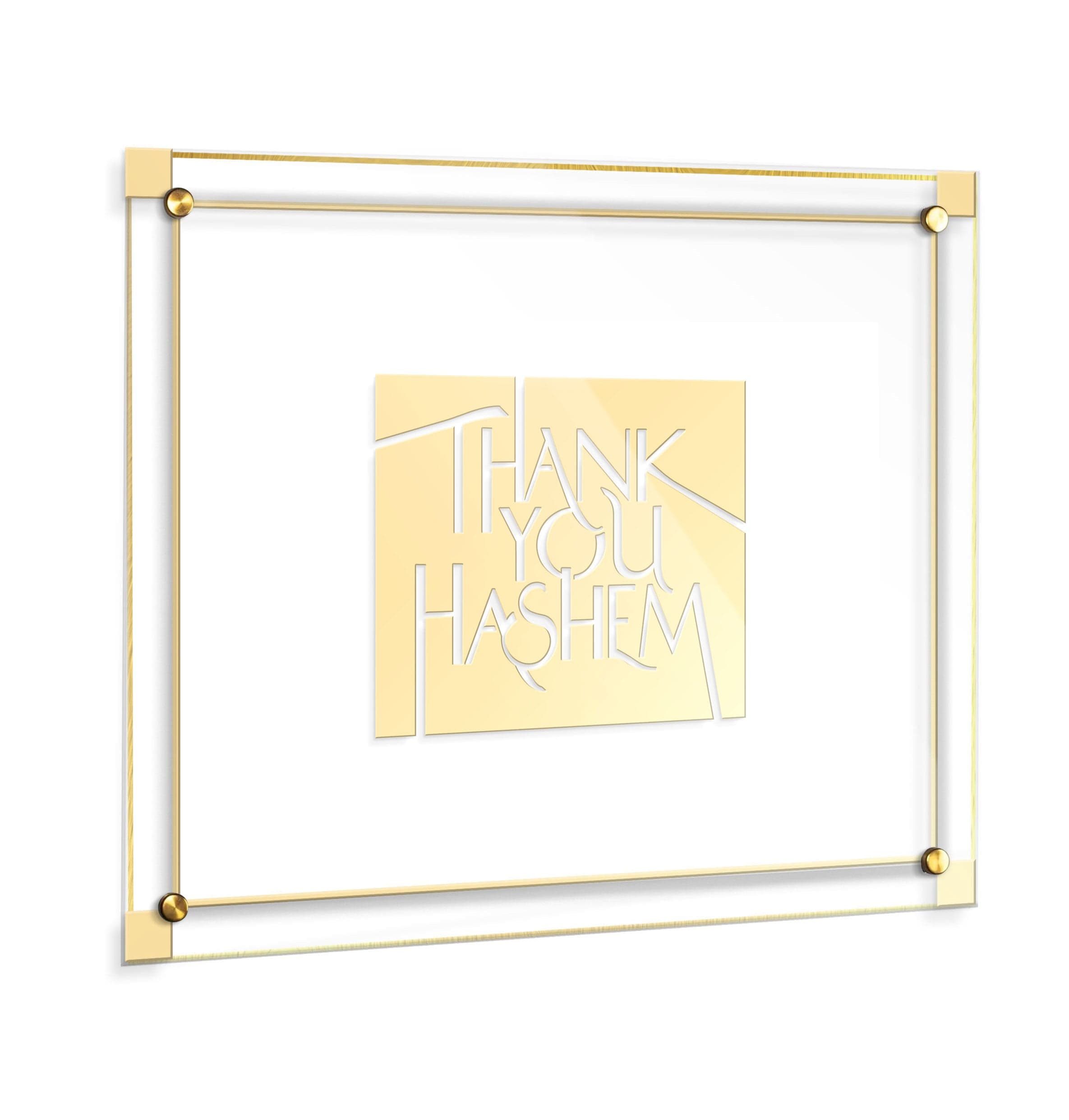 Elegant "Thank You Hashem" Classic 2.0 Wall Art – Silver & Gold
