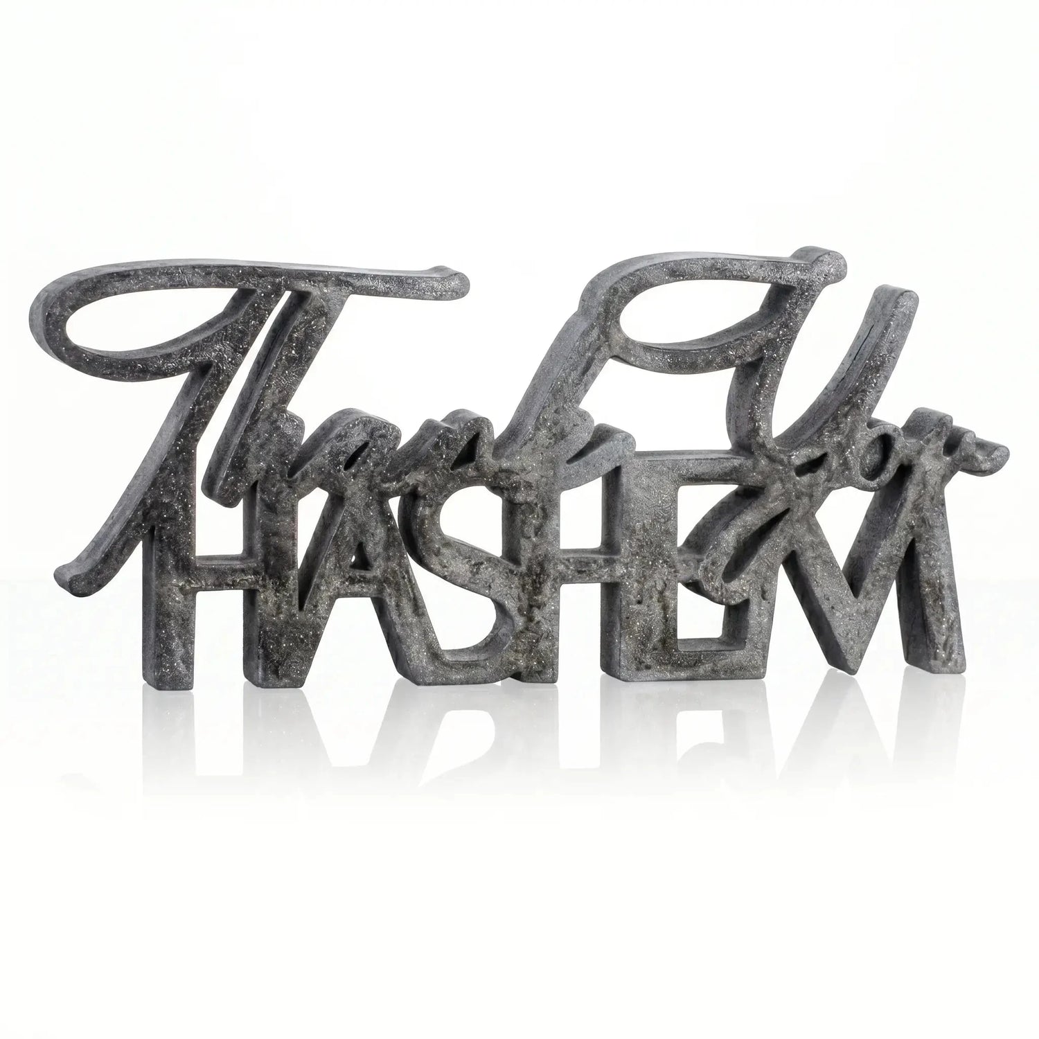 Thank You Hashem Resin Sculpture — detail view | Judaica Square Lakewood