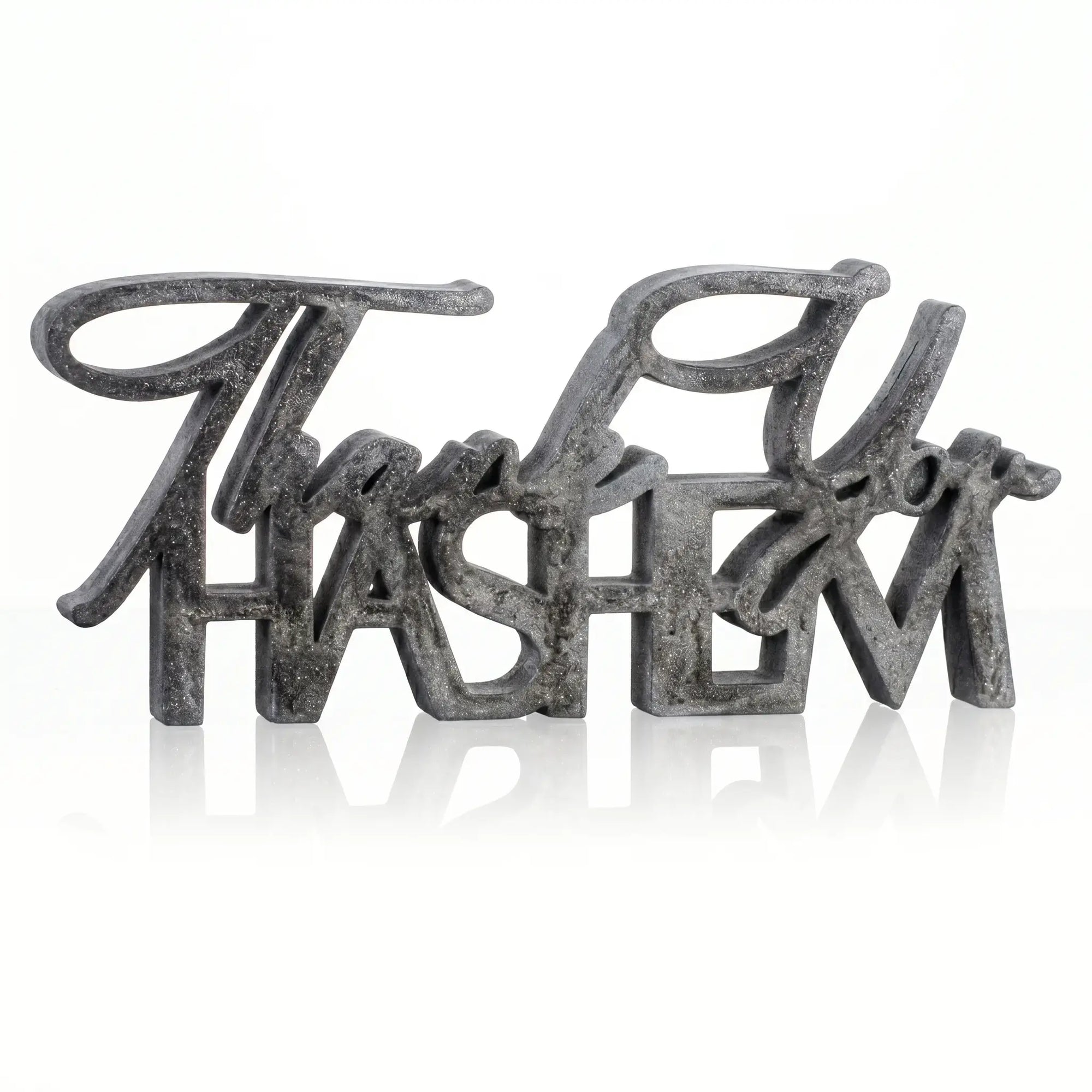 Thank You Hashem Resin Sculpture — detail view | Judaica Square Lakewood