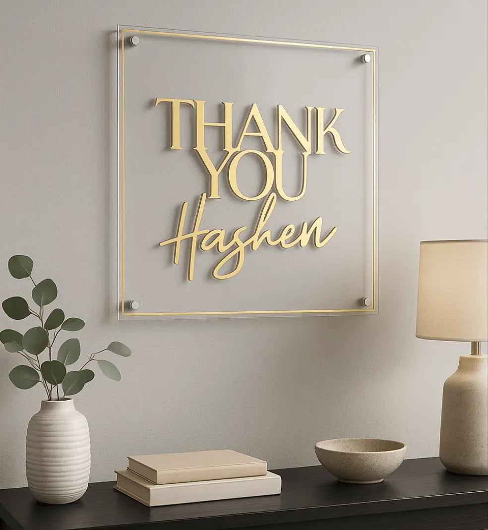 Thank You Hashem Wall Art — reverse view | Judaica Square Lakewood