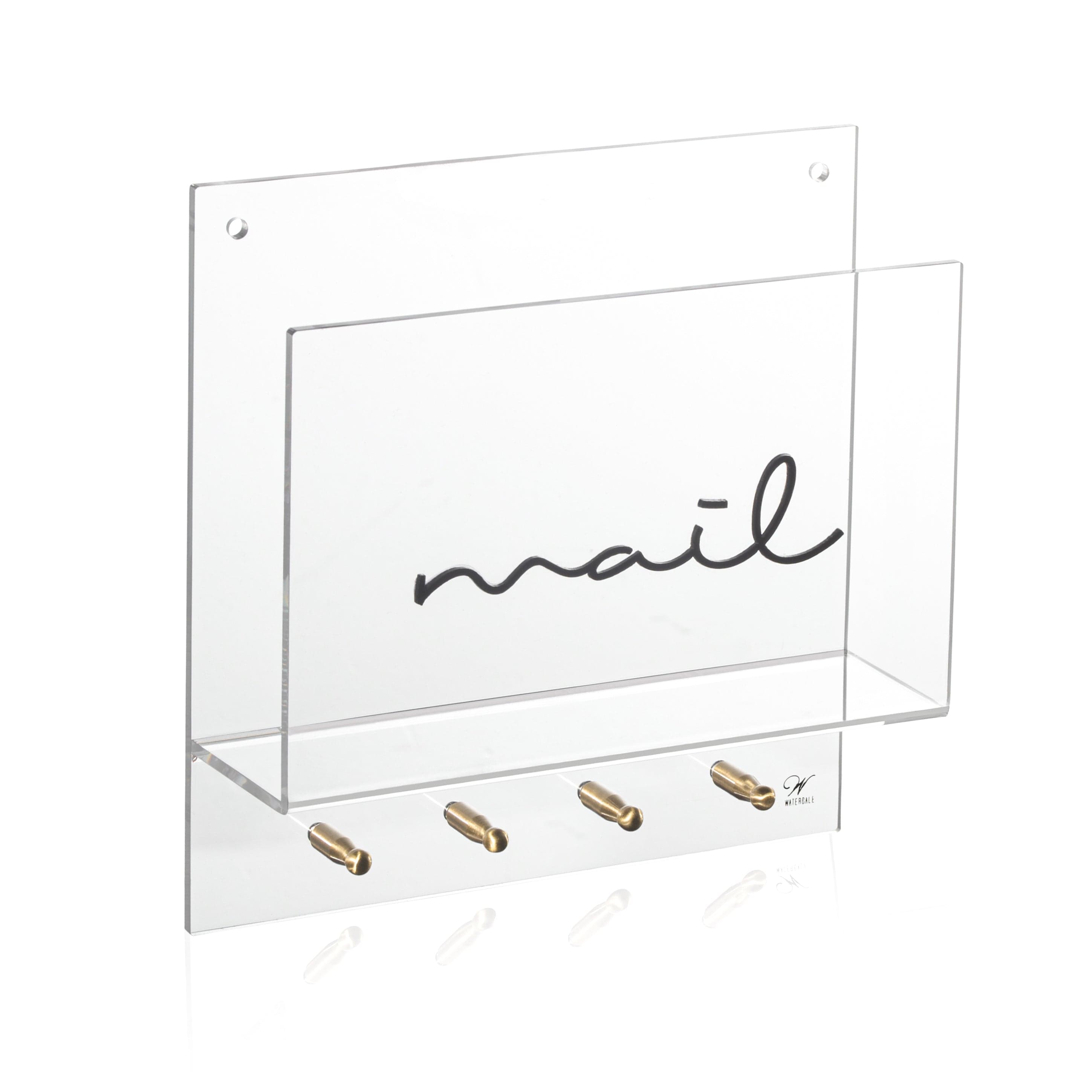 Elegant Wall-Mounted Mail and Key Holder with Storage Shelf and Hooks