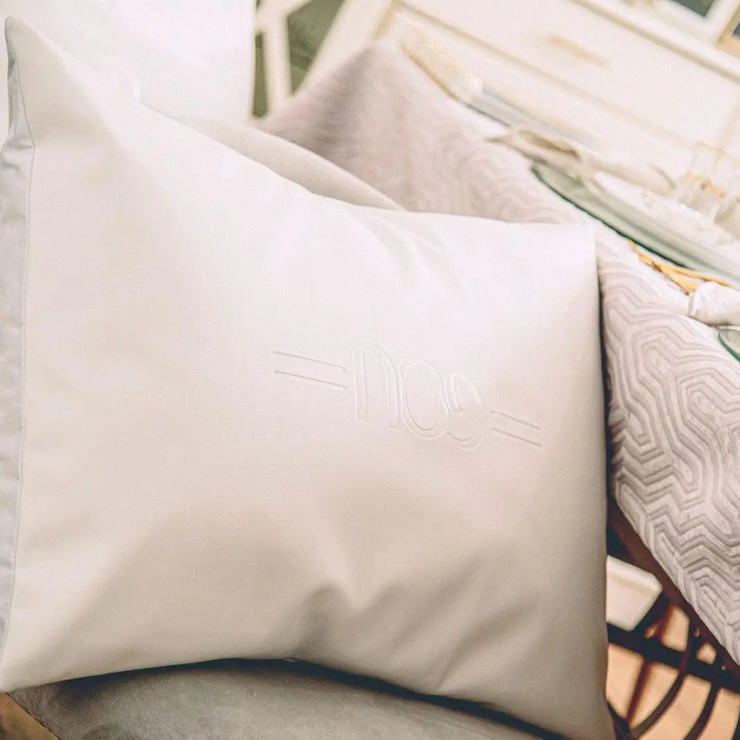 White Pillow Case — closeup | Judaica Square Lakewood