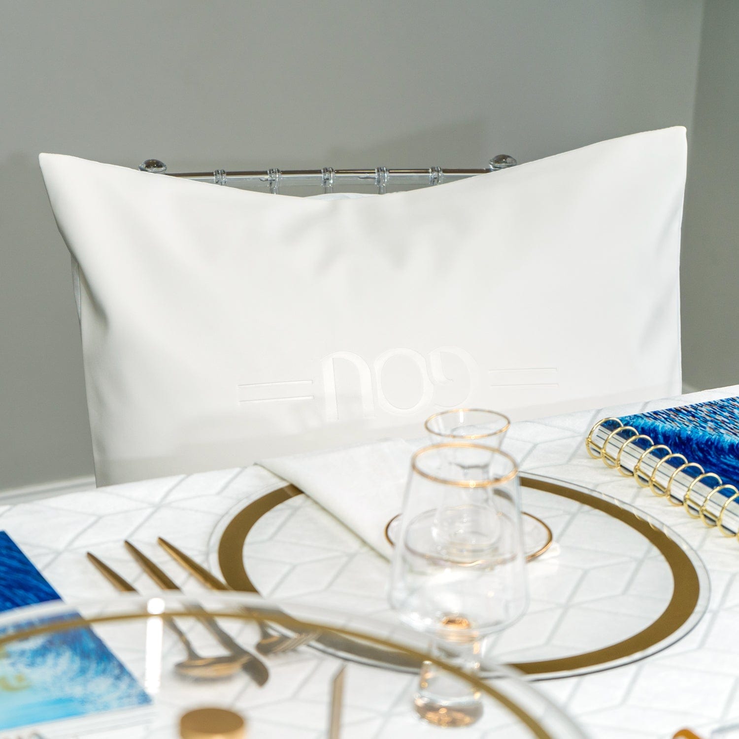 White Pillow Case — detail view | Judaica Square Lakewood