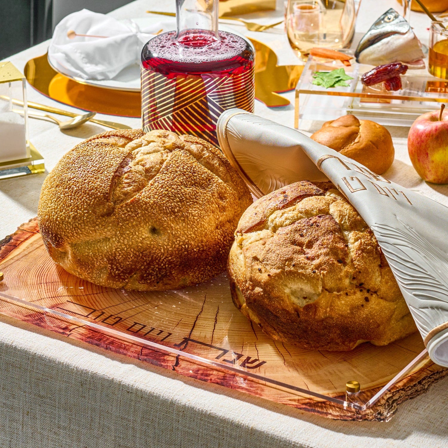 Wooden Challah Board | Judaica Square Lakewood