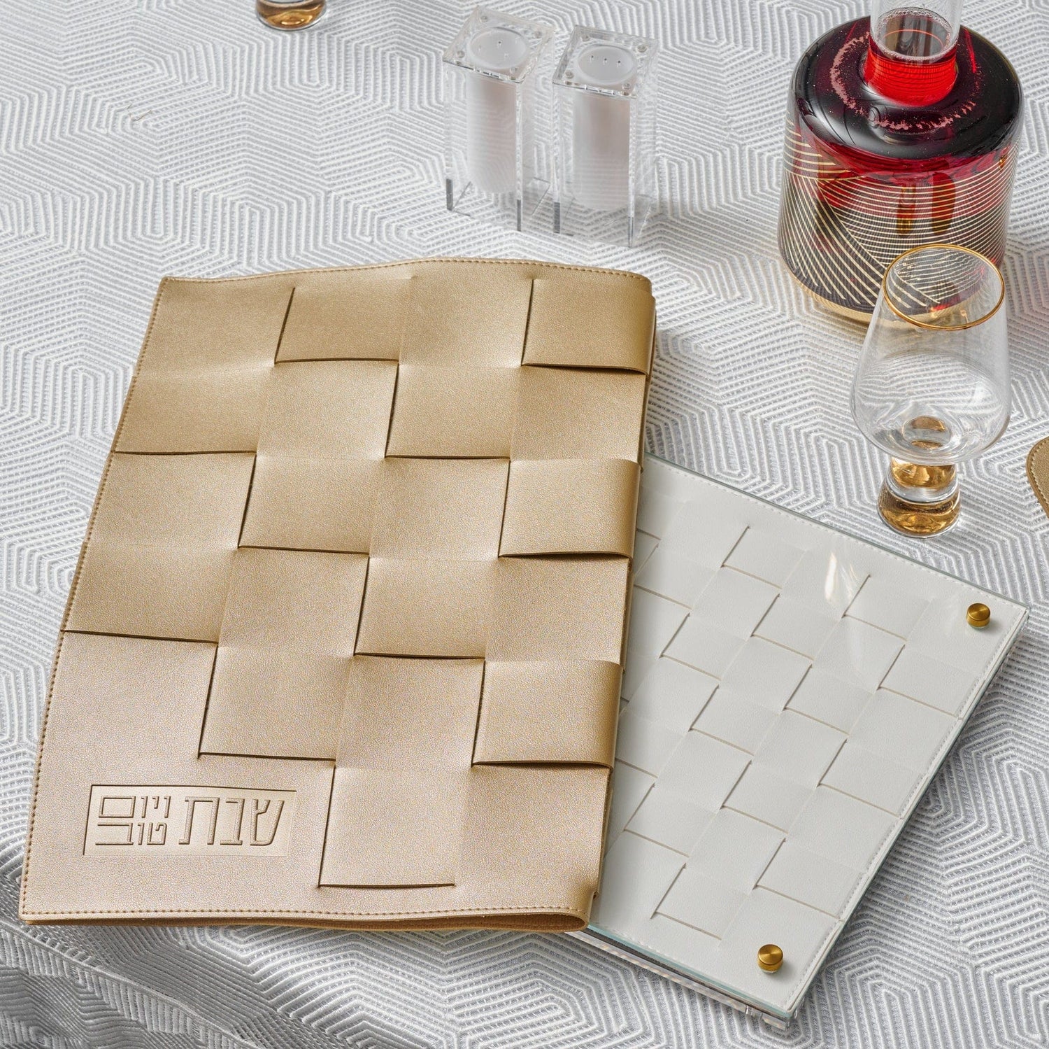 Woven Challah Board & Cover Set | Judaica Square Lakewood