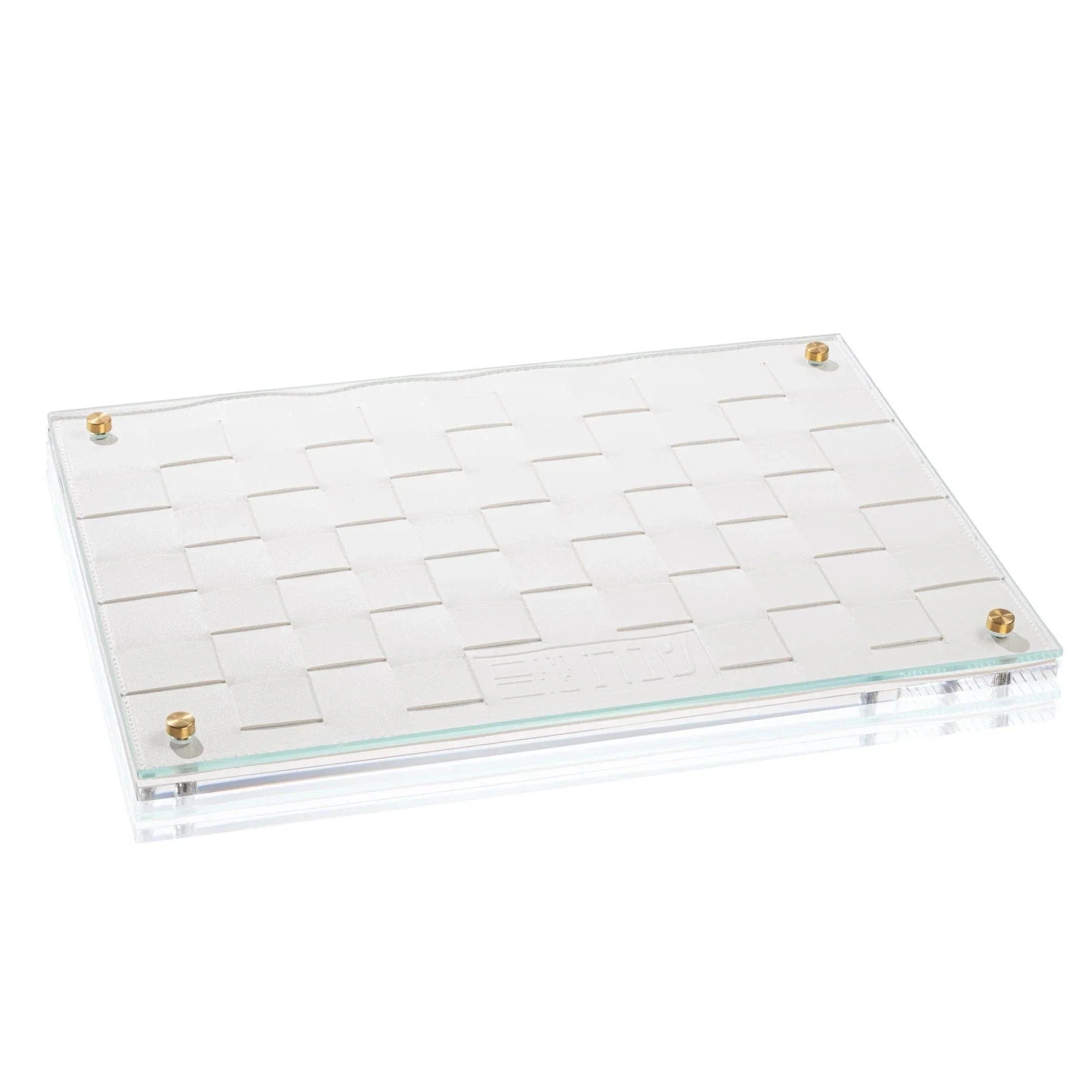 Woven Challah Board & Cover Set — styled in-room | Judaica Square Lakewood