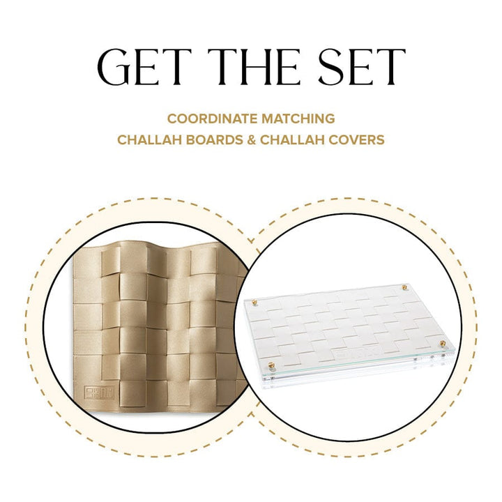 Woven Challah Board & Cover Set — Challah Board