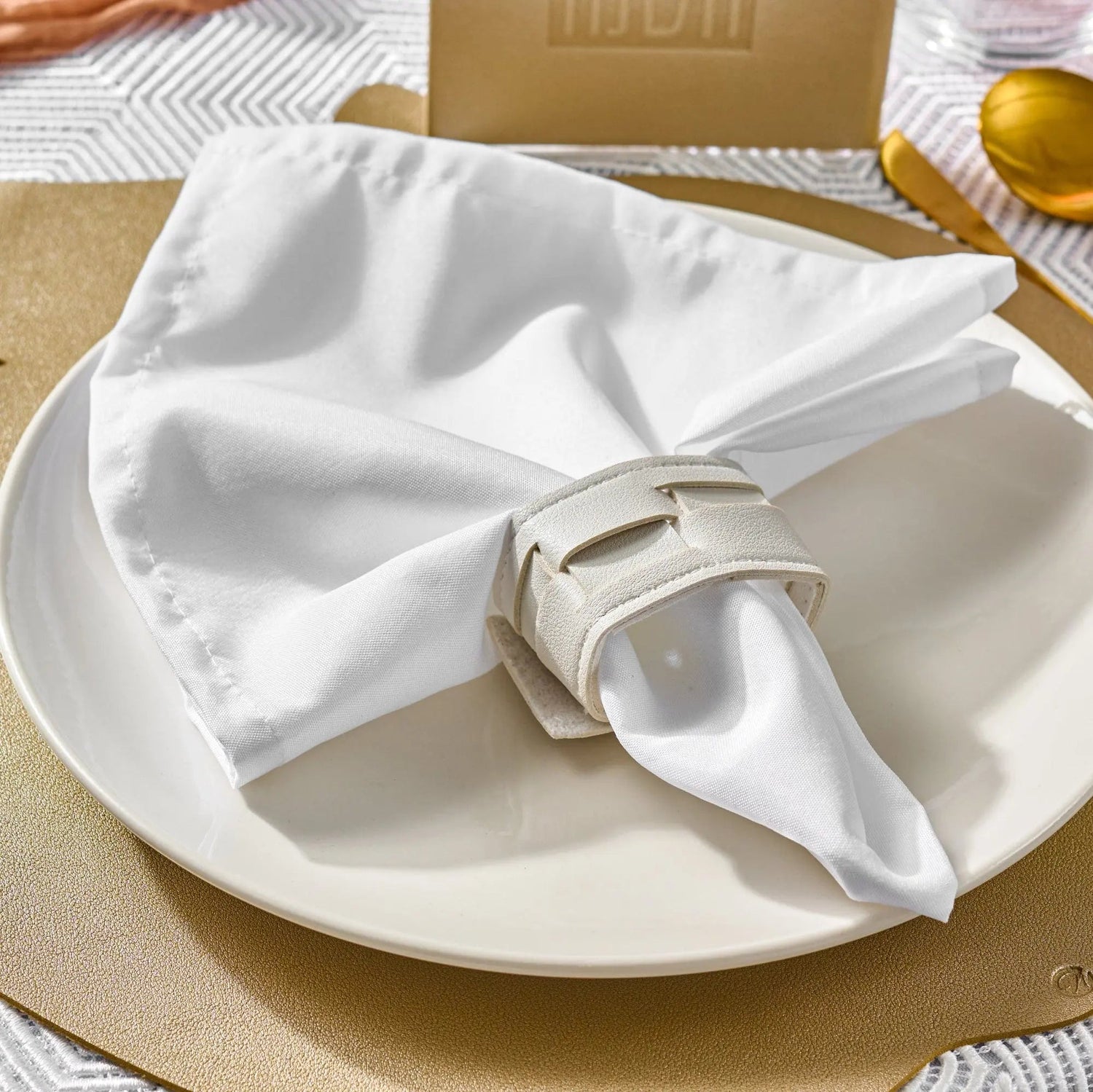 Woven Leather Napkin Wraps | Judaica Square Lakewood