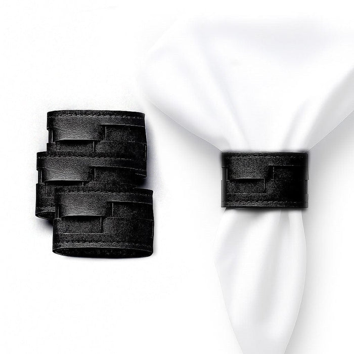 Woven Leather Napkin Wraps — Napkin Rings | Judaica Square Lakewood