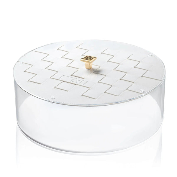 Woven Matzah Box — Pesach Tabletop by Waterdale Collection — Leather Matzah Box | Judaica Square Lakewood