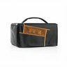 Black Waterdale geometric esrog bag with tan accents, front view