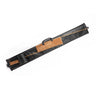 Black Waterdale geometric lulav case with attached esrog bag, front view