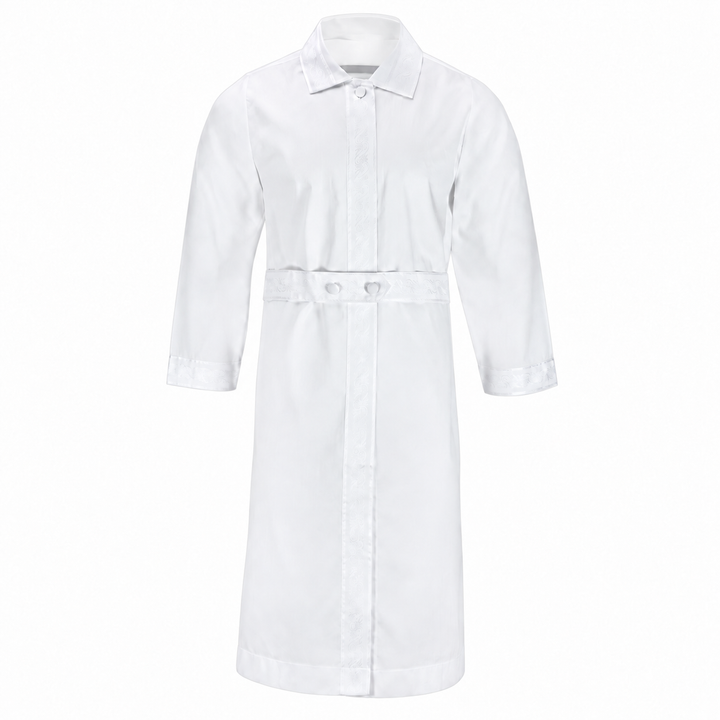 White Kittel — Atarah Ribbon Trim