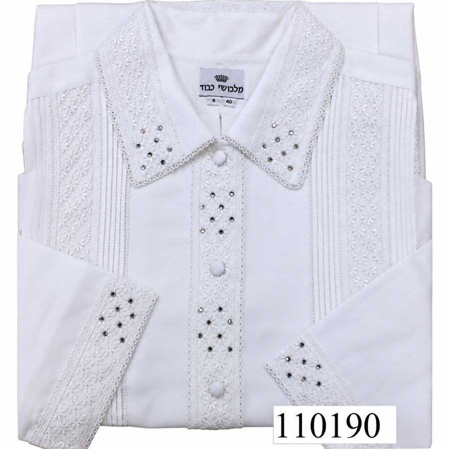 White Kittel — Crystal Wide Floral Lace