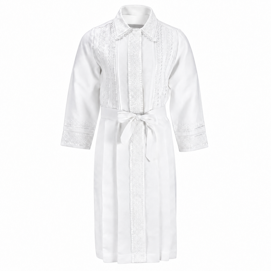 White Kittel — Diamond Cross & Box Lace