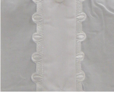 White Pleated Kittel with Scalloped Lace — alternate view 2