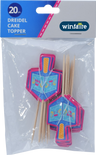 Winfaire 20 pack dreidel cake toppers on wooden picks