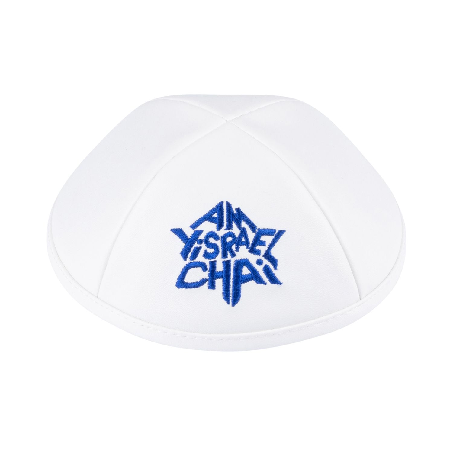 Close-up of Yarmulka Kippah Israeli flag accent detail
