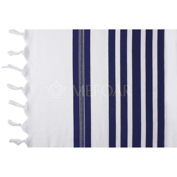 Belz-style wool tallis, flat front view