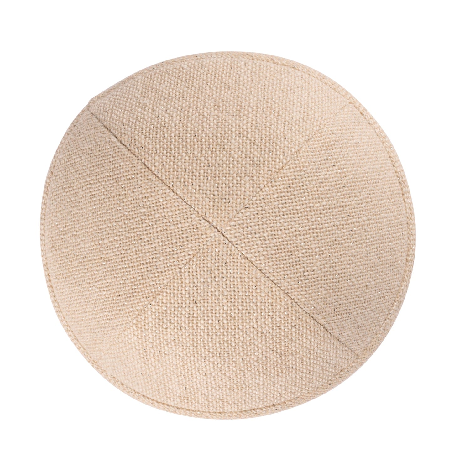 Ivory Yarmulka Kippah - side view showing six-panel design