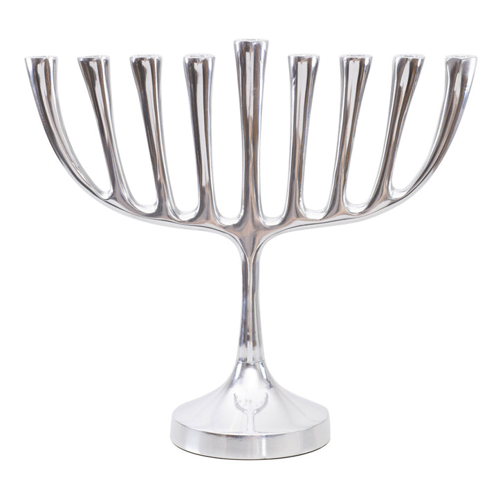 Hanukkah Menorah with Straight Branches, Large 10.4 in, front view