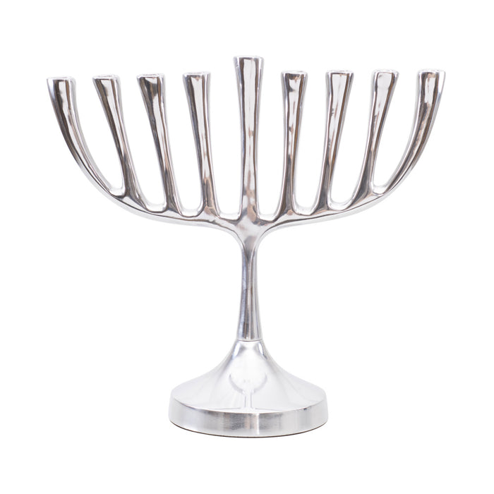 Hanukkah Menorah with Straight Branches, Medium 9.2 in, front view