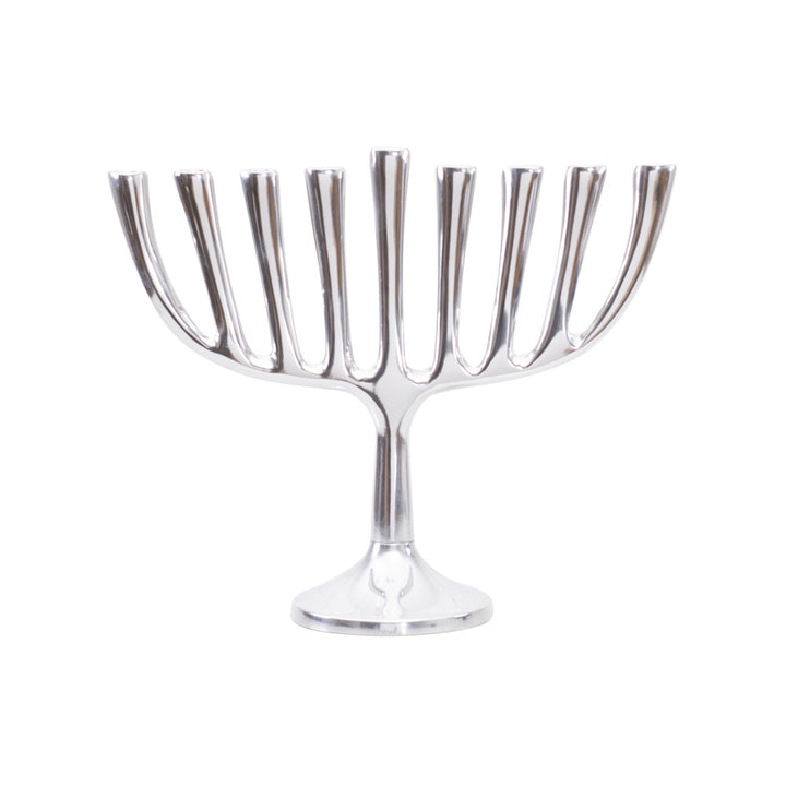Hanukkah Menorah with Straight Branches, Small 8 in, front view
