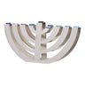 Hanukkah Menorah, Modern Stainless Steel, front view