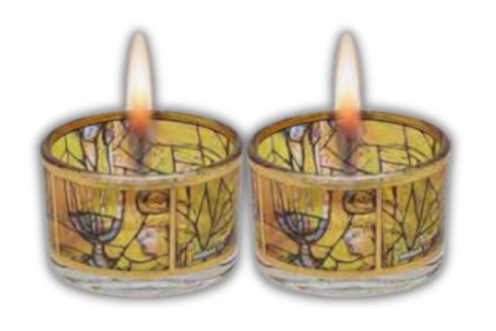 Hadarya Glass T-Light Holder-Yellow Design