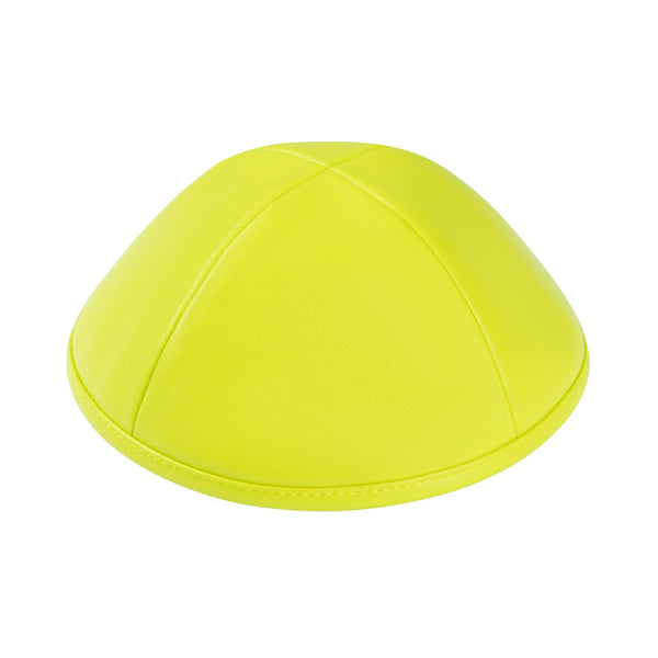 Lime Leather Kippah for Shabbos - iKippah by Judaica Square