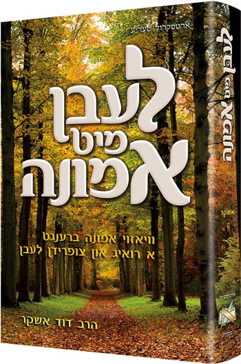 Leben Mit Emunah, the Yiddish Living Emunah by Rabbi David Ashear, 392 pages in hardcover