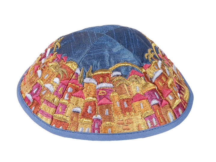Emanuel Embroidered Kippah Jerusalem-- Multicolor