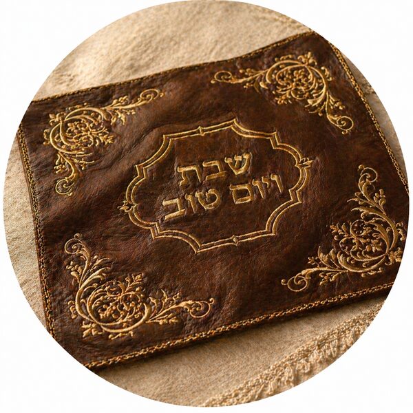 Embroidered yarmulka samples
